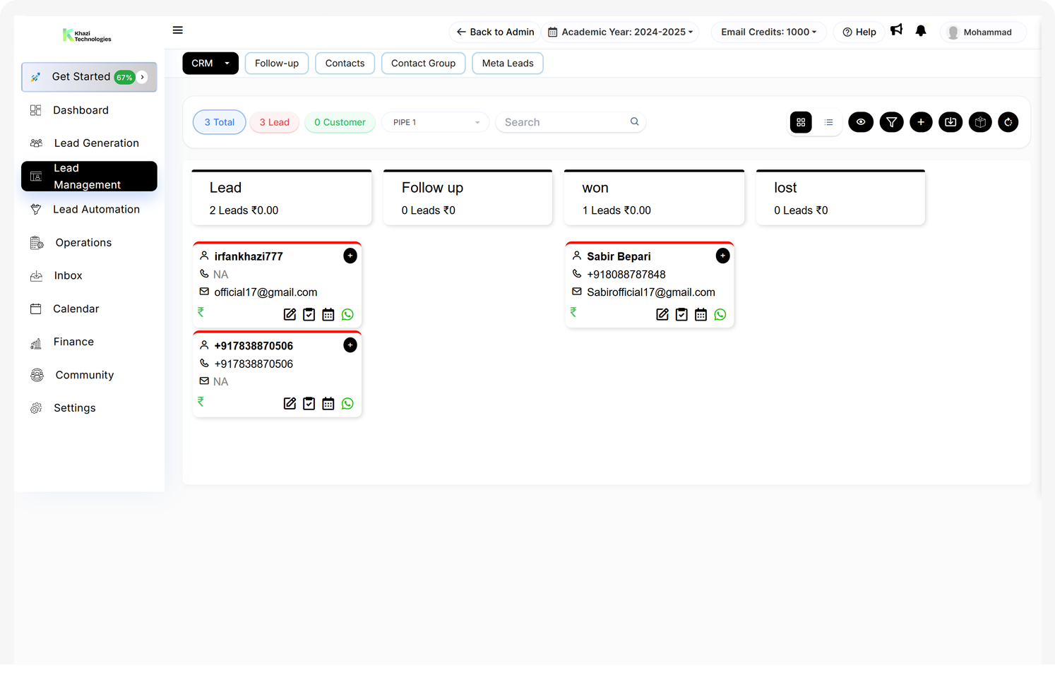 App Builder Saas -MAIN 18 crm eizbiz